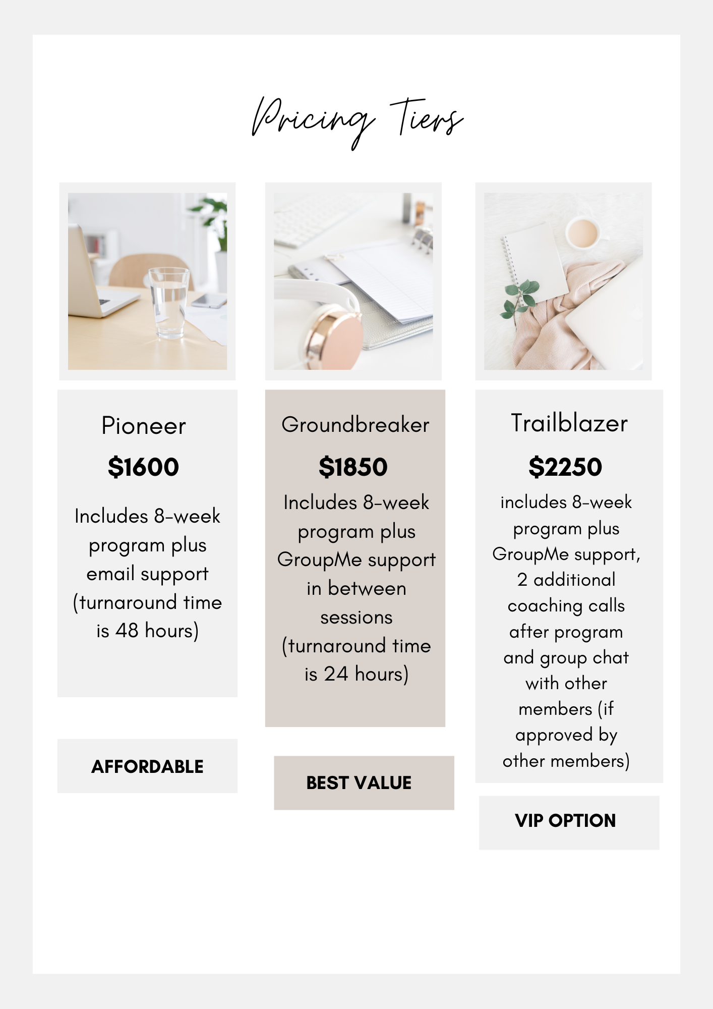 The First Gen Madrina Take the Leap Pricing